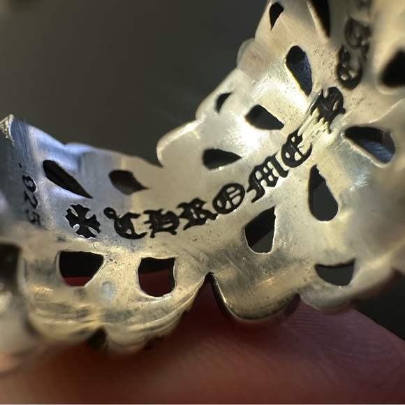 Chrome Hearts Silver Double Floral Ring Size 5 - Picture 6 of 9